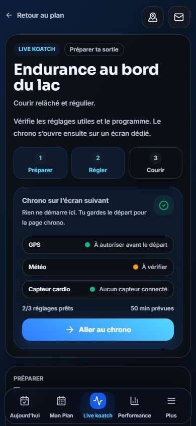 Live Koatch preparation on mobile in dark mode